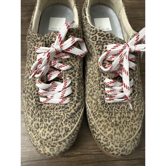 Dolce Vita Laini Sneaker | Tan Leopard Print Suede | Women’s 9.5 | New w/no Tags - Picture 9 of 11